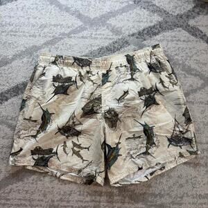 Guy Harvey tan fishing swim trunks size XL 7 in inseam